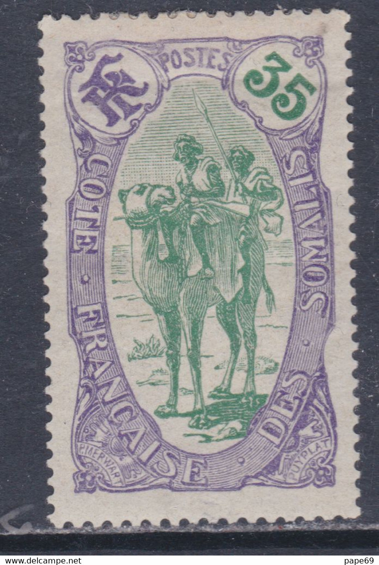 Cote Des Somalis N° 75 X  35 C. Violet Et Vert, Trace De Charnière Sinon TB - Other & Unclassified