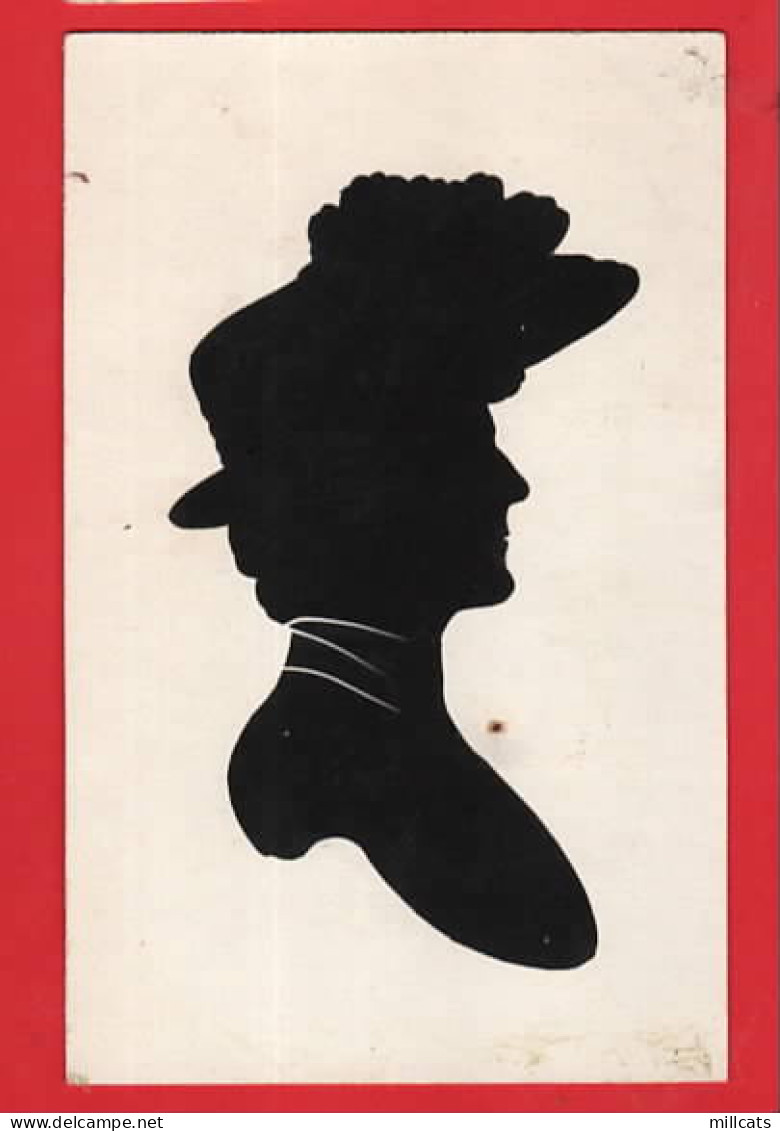 SILHOUETTE   EDWARDIAN LADY WITH BONNET - Silhouettes