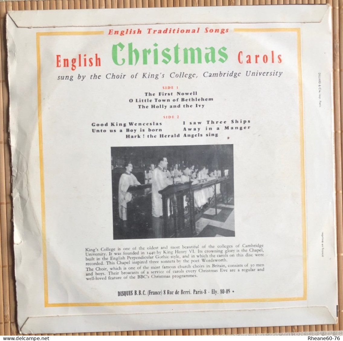 33T English Christmas Carols - British Broadcasting Corporation - ETS 3 ELY 80 05 Choir Of King's College Cambridge Univ - Chants De Noel
