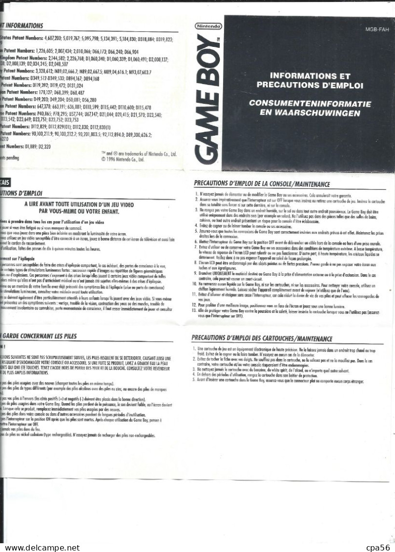 GAME BOY Notice - - Altri & Non Classificati