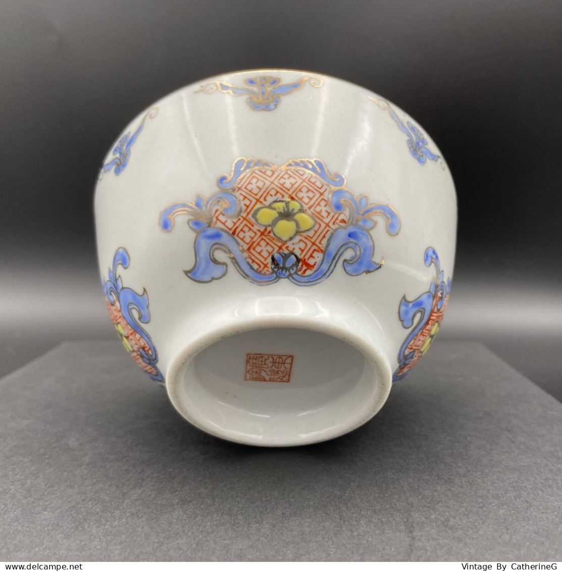 Bol IMARI  1965 Diam 11.5cm Porcelaine Japonaise Rouge Bleu Or  #240021 - Arte Asiático