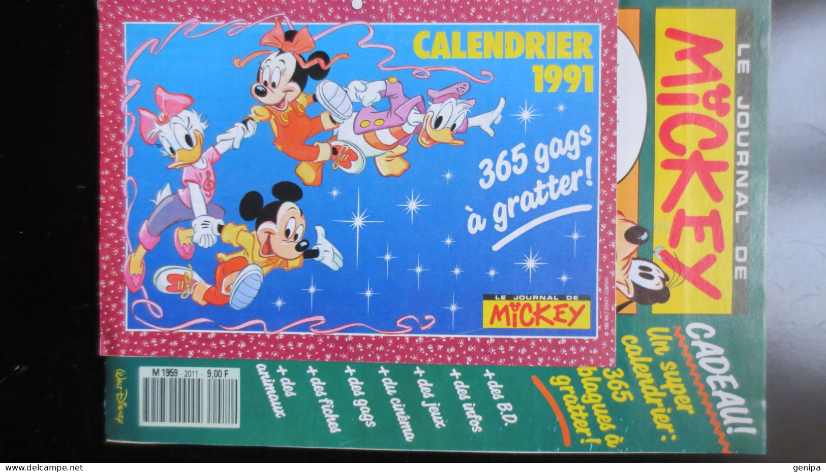 JOURNAL DE MICKEY N° 2011.  Année 1991 (Avec CALENDRIER 1991) - Journal De Mickey