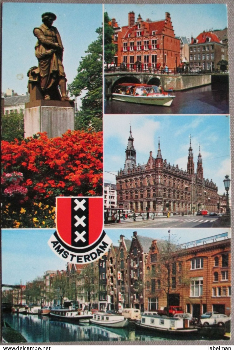 HOLLAND NETHERLANDS AMSTERDAM CITY VIEWS PANORAMA POSTCARD CARTOLINA ANSICHTSKARTE CARTE POSTALE POSTKARTE - Amsterdam