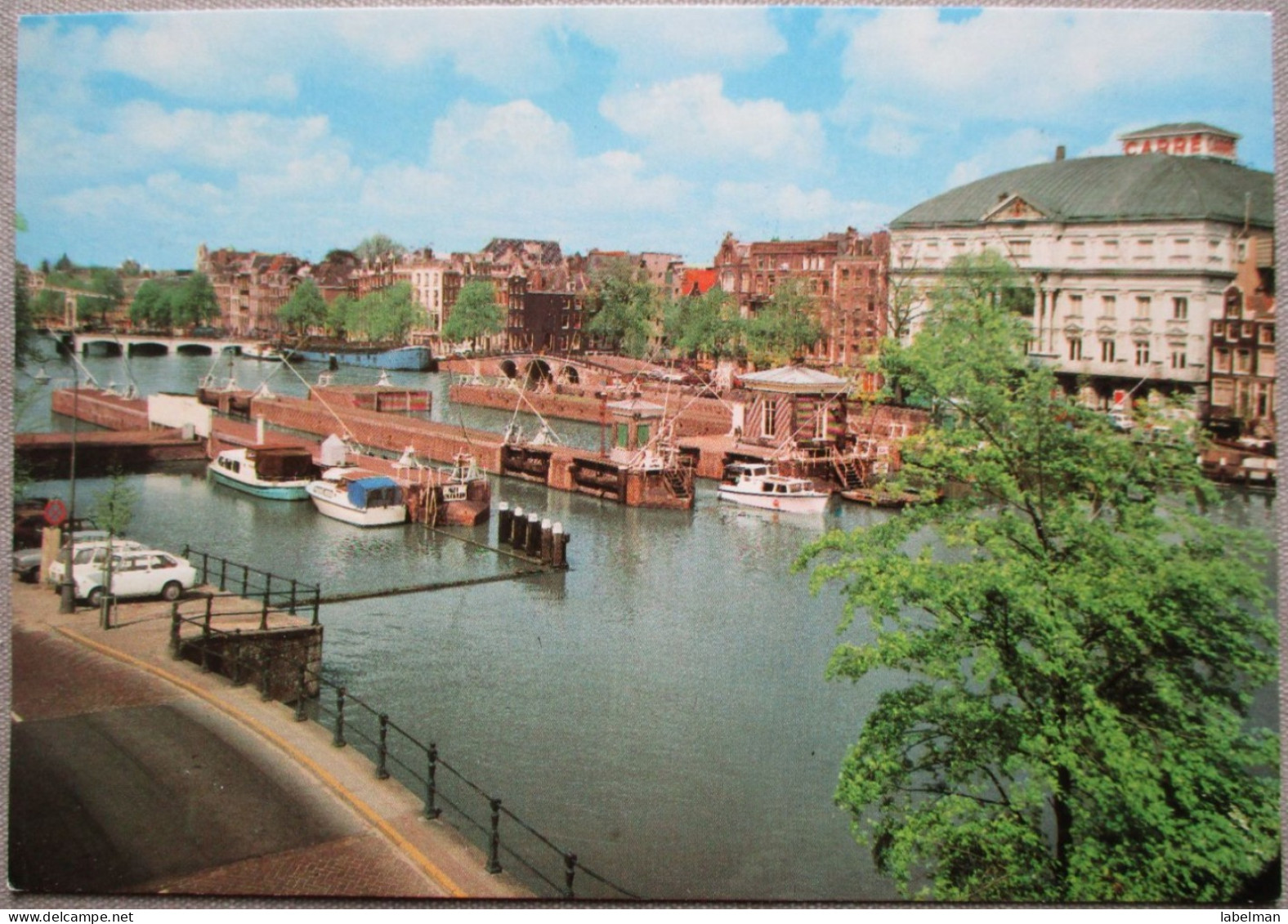 HOLLAND NETHERLANDS AMSTERDAM AMSTEL MET CARRE PANORAMA POSTCARD CARTOLINA ANSICHTSKARTE CARTE POSTALE POSTKARTE - Amsterdam