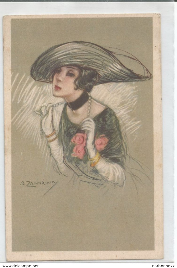 Zandrino. 94-5.  Belle Carte. Femme Chapeau - Zandrino