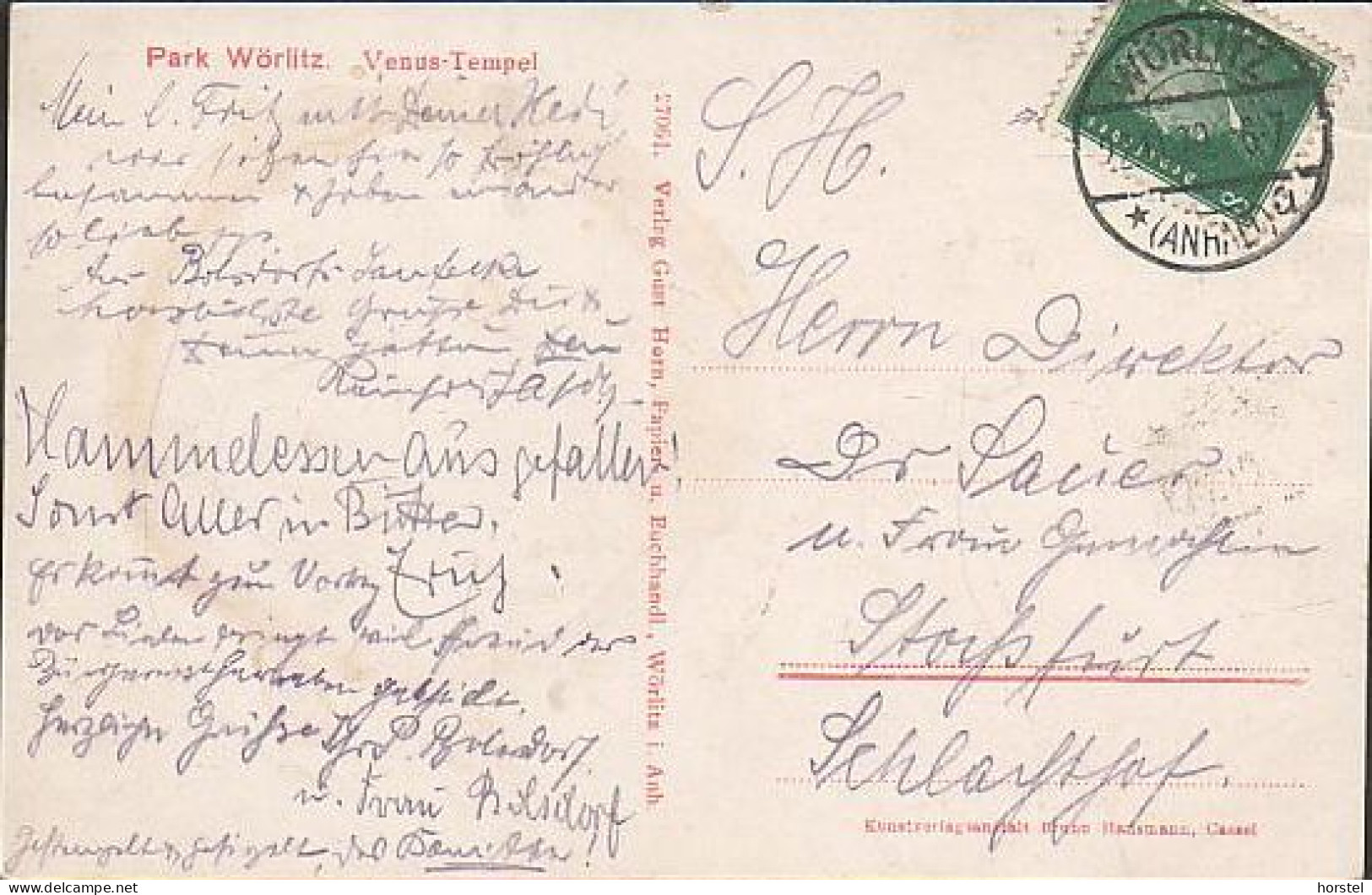 D-06786 Wörlitz - Park - Venus Tempel - Stamp 1929 - Woerlitz