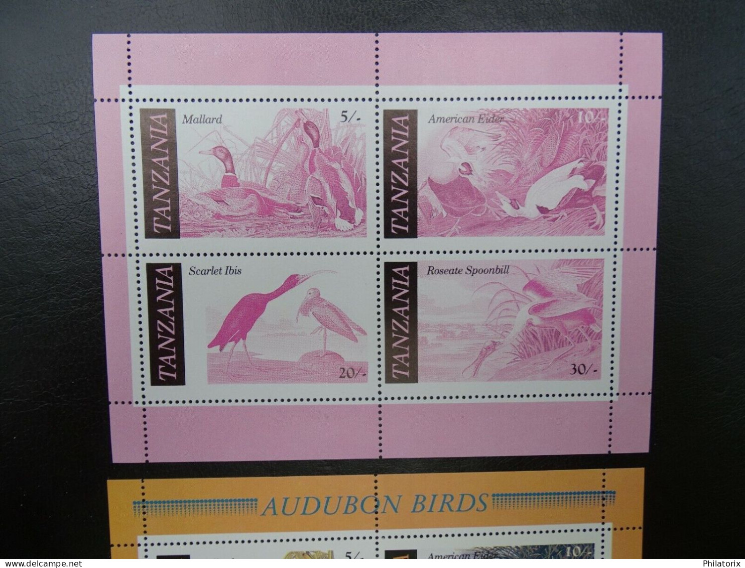 Tansania Mi 315-318 + Block 55 ** + Abart Fehlende Farben / Error , Vögel - Tanzania (1964-...)