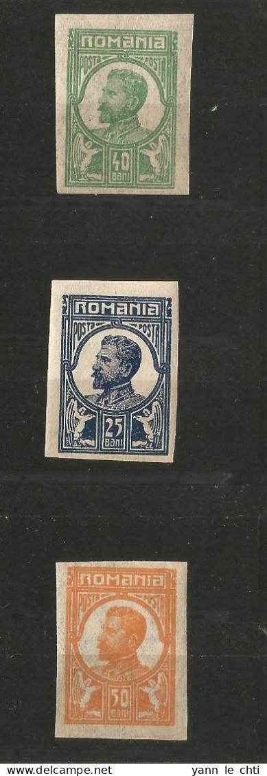 3 Timbres Stamps Romania Roumanie 1917  Ferdinand  25 , 40 , 50 Bani  Neufs Charnières * - Ungebraucht