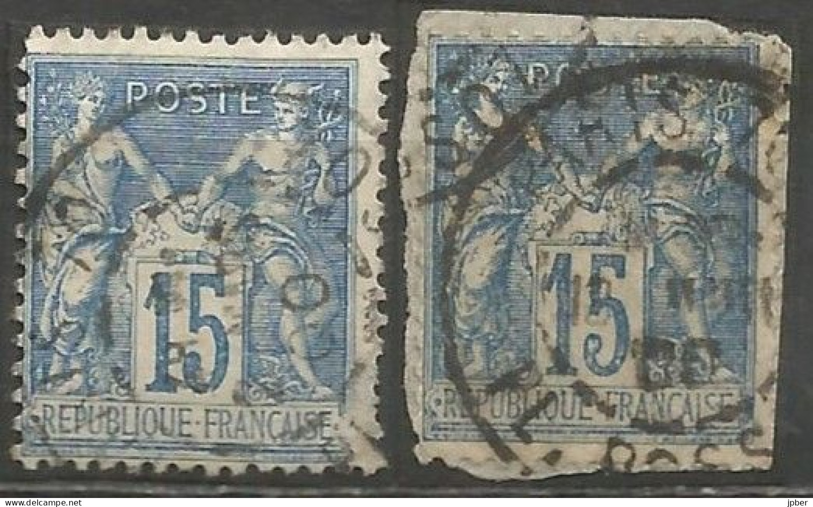 France - Sage - Quartiers De Paris - Cachet Type A2BIS AVEC N° Bureau - "PARIS 70 PL.POSSOZ" - 1876-1898 Sage (Type II)