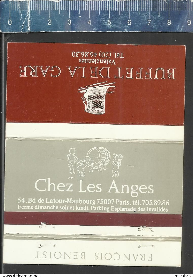 BUFFET DE LA GARE VALENCIENNES - CHEZ LES ANGES PARIS - ILE DE FRANCE PARIS - FRANÇOIS BENOIST -  OLD MATCHCOVER FRANCE - Boites D'allumettes - Etiquettes