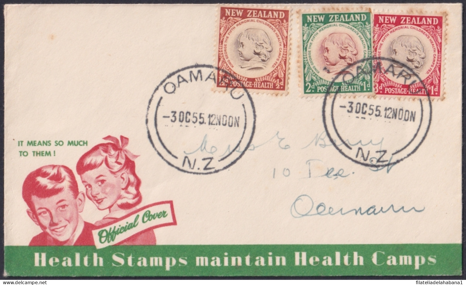 F-EX48556 NEW ZEALAND 1955 FDC HEALTH CHIDREN.  - FDC