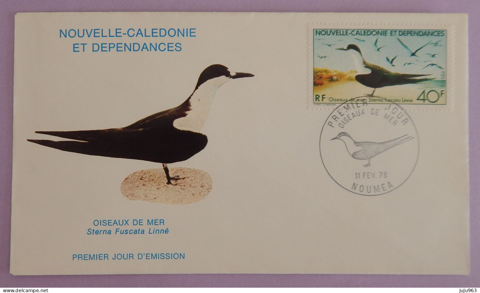 NOUVELLE CALEDONIE FDC  YT 417 "OISEAUX DE MER" ANNÉE 1978 - FDC