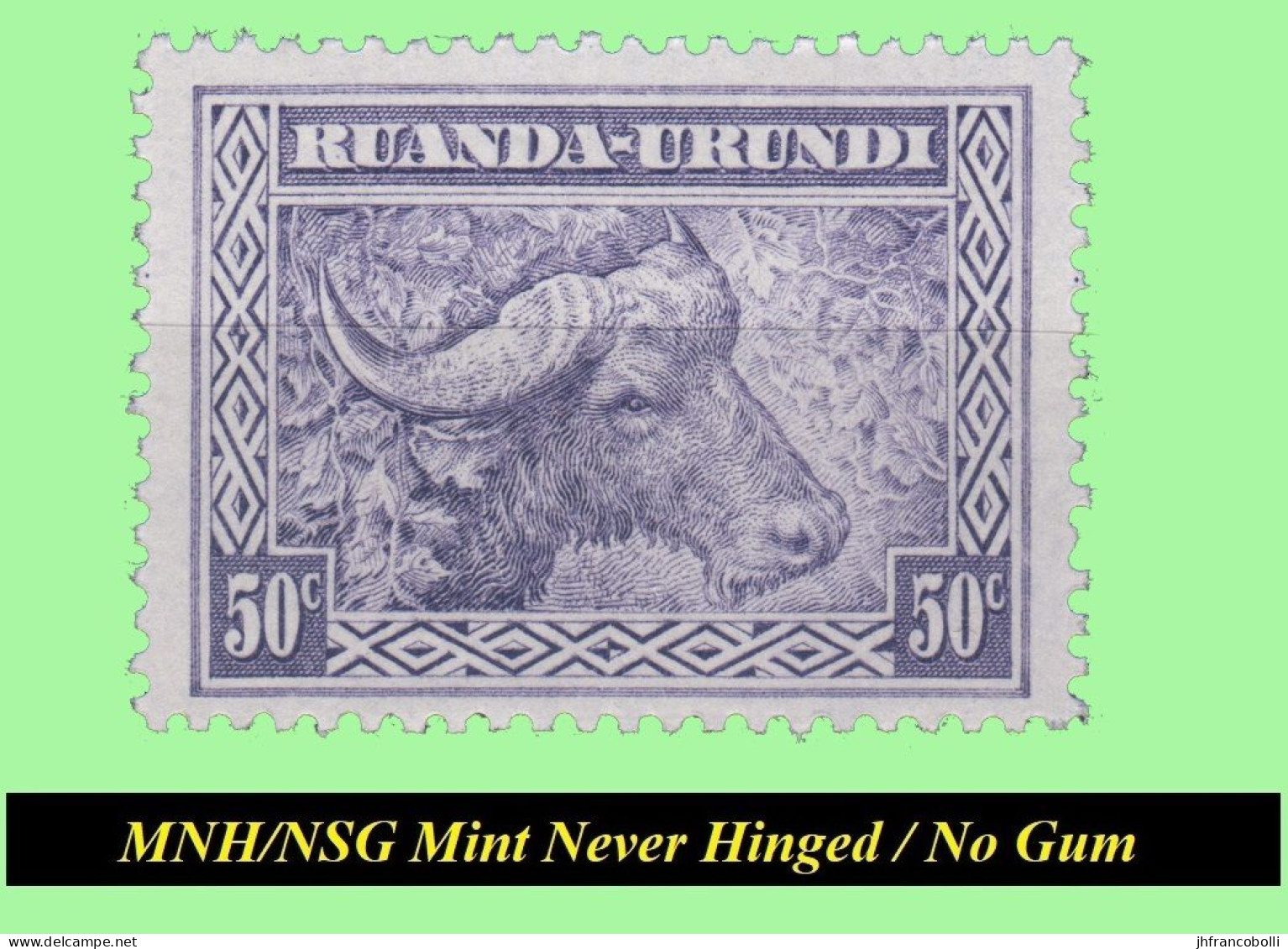 1931 ** RUANDA-URUNDI RU MNH/NSG 096 + 096-A  VIOLET BUFFALO TWO SHADES ( X 2 Stamps ) NO GUM - Unused Stamps