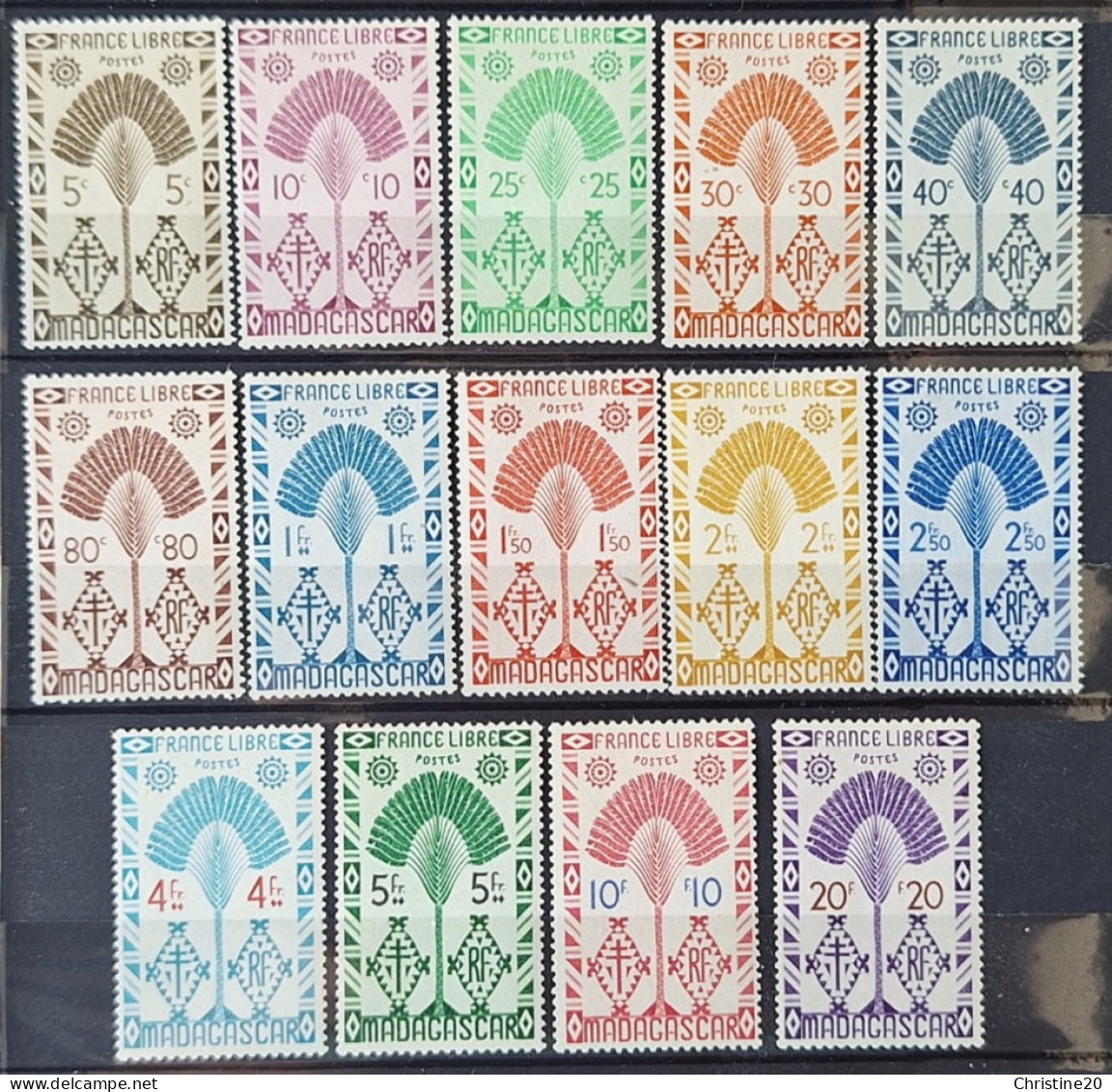 Madagascar 1943 N°265/78 * TB Cote 9€ - Unused Stamps