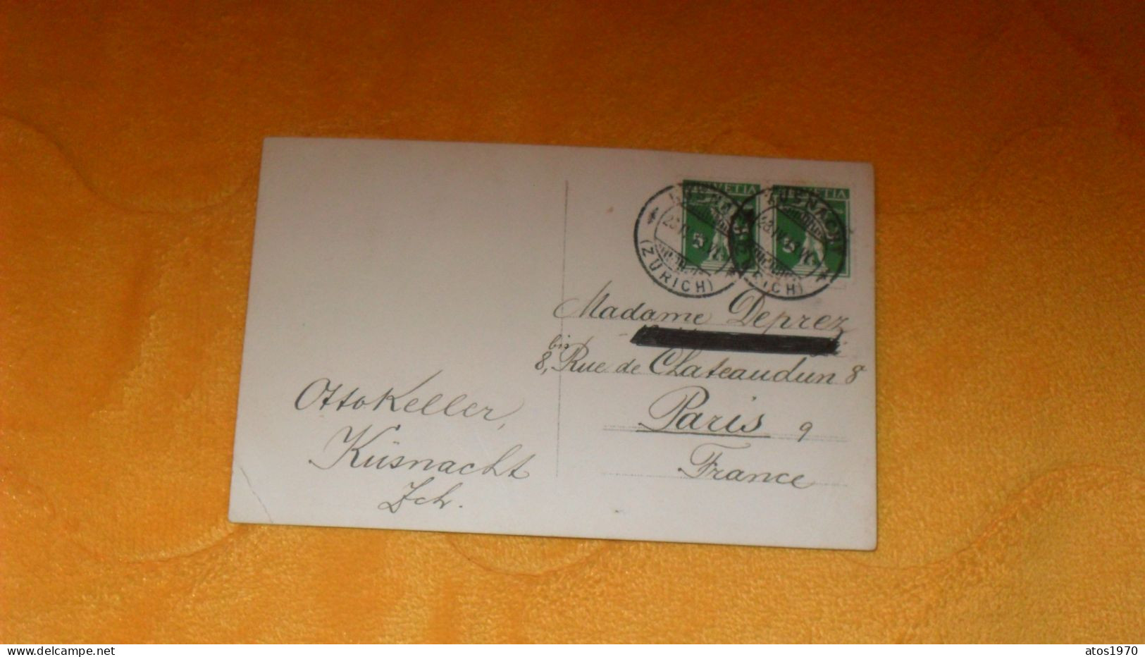 CARTE POSTALE PHOTO ANCIENNE CIRCULEE DE 1913.../ SCENE ANIMEE FERME ?..KUSNACH ?..SUISSE CACHETS + TIMBRES - Küsnacht