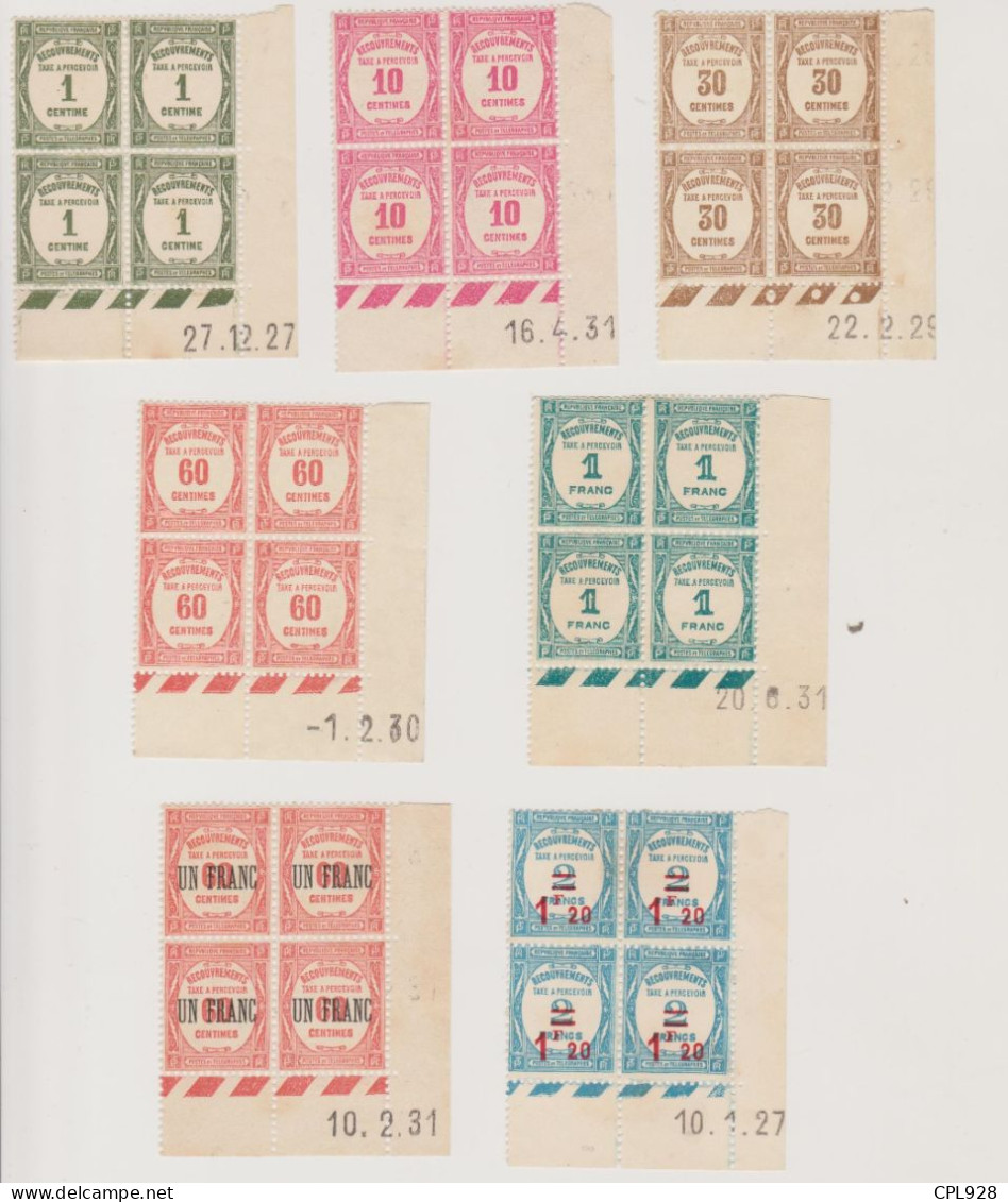 Lot Coins Datés Taxes Recouvrement N° 55 à 64 Sans Gomme - Postage Due