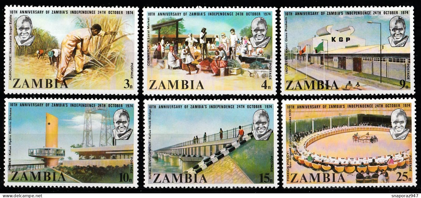 1974 Zimbabwe 10th Anniversary Of Independence Infrastructure Set MNH** B585 - Zambia (1965-...)