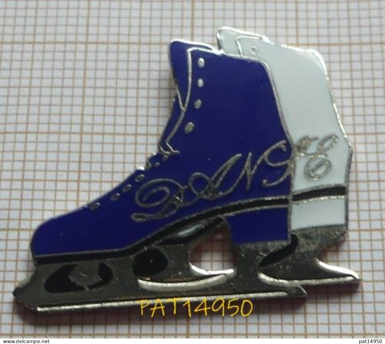 PAT14950 DANSE SUR GLACE PATIN BLEU BLANC En Version EGF - Patinage Artistique