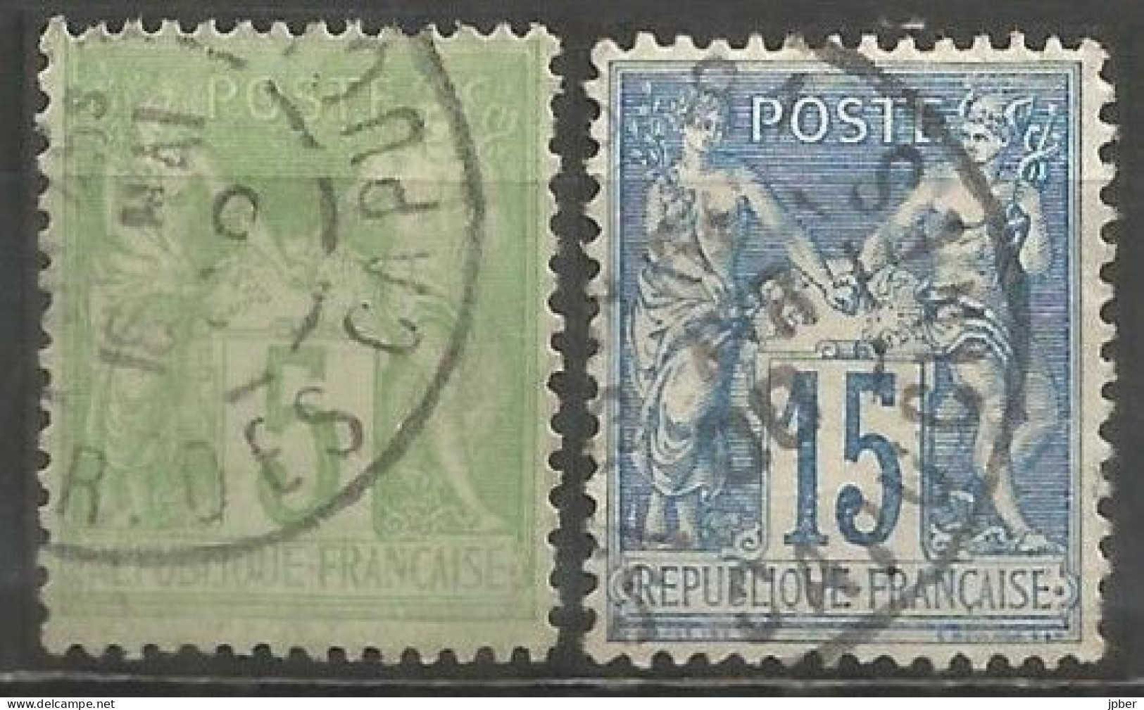 France - Sage - Quartiers De Paris - Cachet Type A2BIS AVEC N° Bureau - "PARIS 81 R.DES CAPUCINES" - 1876-1898 Sage (Tipo II)