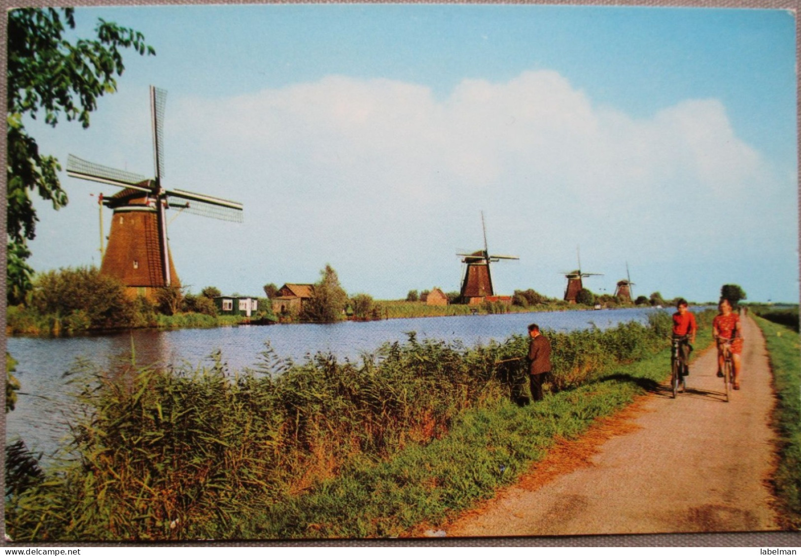 HOLLAND NETHERLANDS KINDERDIJK DRAINAGE WINDMILL OVERWAARD POSTCARD CARTOLINA ANSICHTSKARTE CARTE POSTALE POSTKARTE - Amsterdam