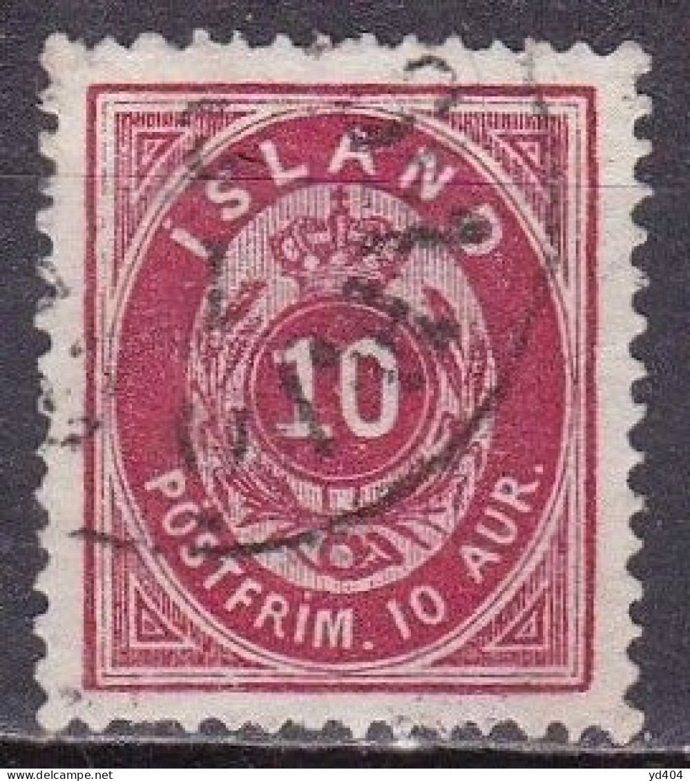 IS001B – ISLANDE – ICELAND – 1876 – NUMERAL VALUE IN AUR - PERF. 14X13,5 - SC # 11 USED 7,50 € - Gebraucht