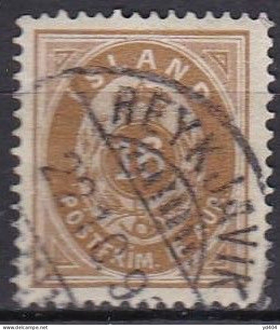IS001C – ISLANDE – ICELAND – 1876 – NUMERAL VALUE IN AUR - PERF. 14X13,5 - SC # 12 USED 59 € - Oblitérés
