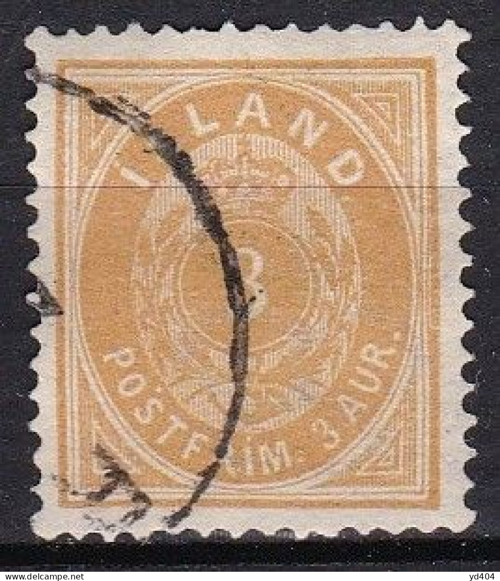 IS002A – ISLANDE – ICELAND – 1882 – NUMERAL VALUE IN AUR - PERF. 14x13,5 – SC # 15 USED 25 € - Gebraucht
