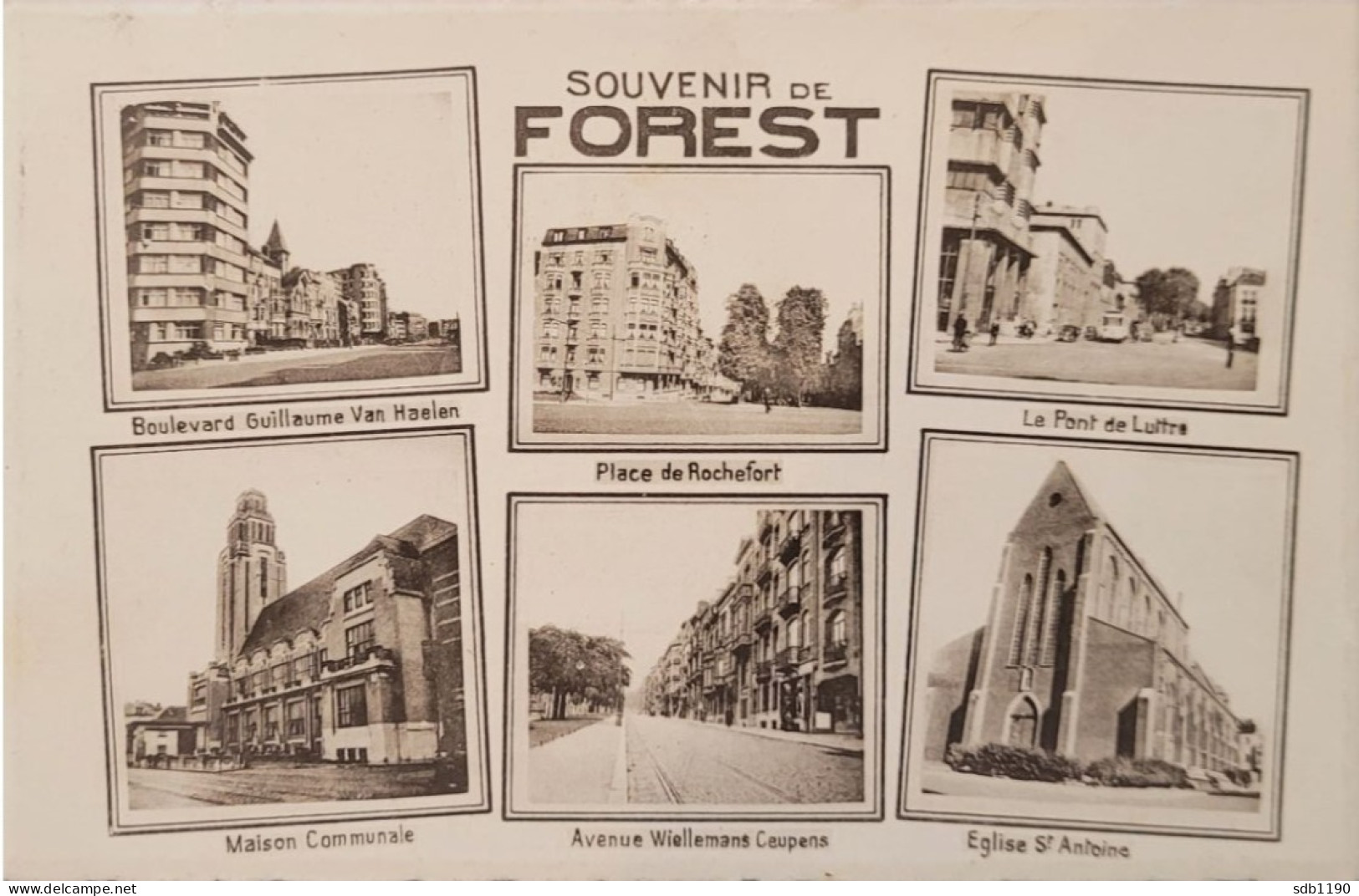 Forest - Souvenir De Forest (Place De Rochefort, Av. Wielemans Ceuppens, Etc.), Circulée 1956 - Forest - Vorst