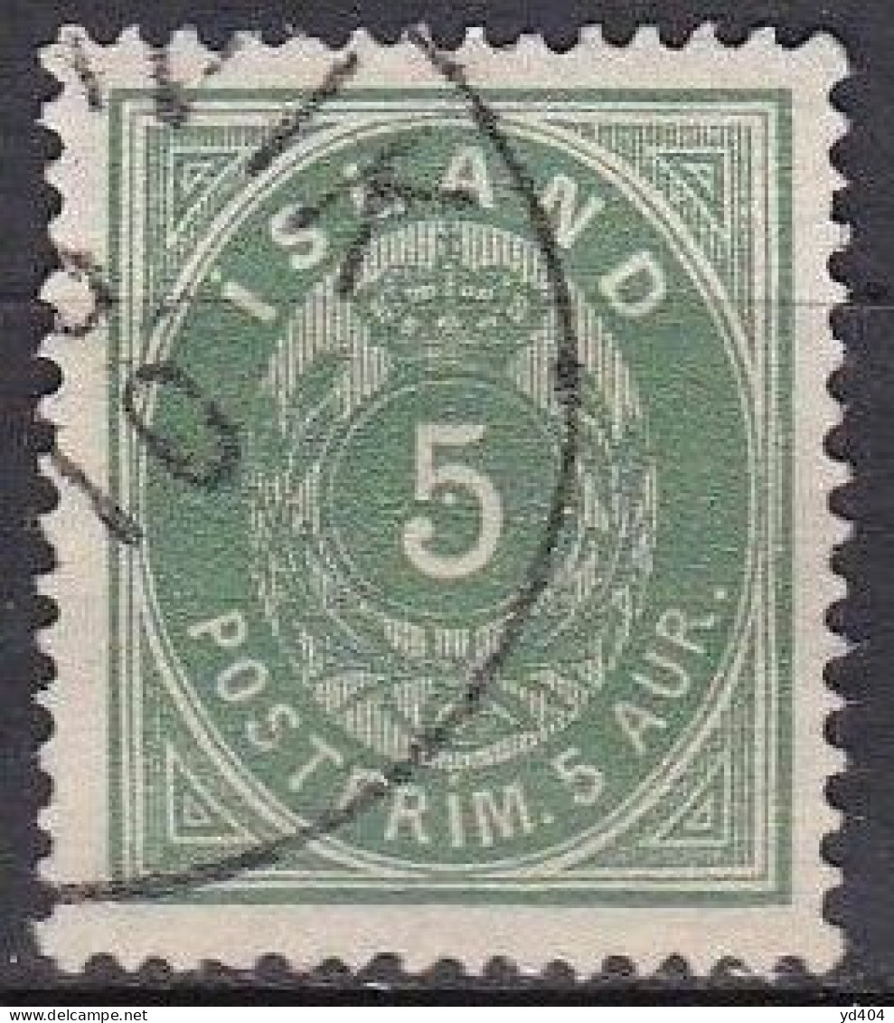 IS002B – ISLANDE – ICELAND – 1882 – NUMERAL VALUE IN AUR - PERF. 14X13,5 - SC # 16 USED 12,50 € - Gebraucht