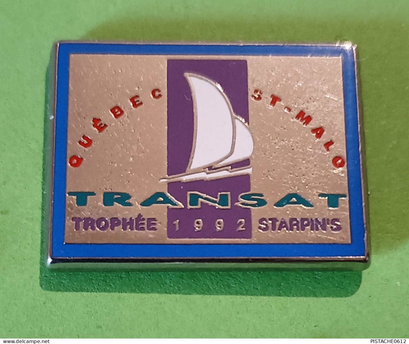 Pin's Bateau Voilier Transat Trophée 1992 Starpin's Québec St-Malo - Boats