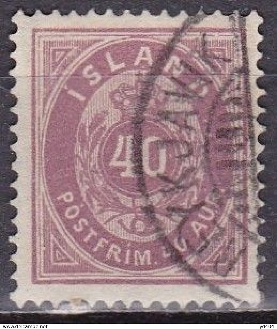 IS002D – ISLANDE – ICELAND – 1876 – NUMERAL VALUE IN AUR - PERF. 14X13,5 - SC # 18 USED 45 € - Usados