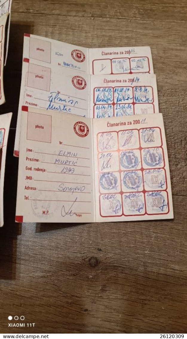 FK SARAJEVO BOSNIA MEMBERS CARDS - Otros & Sin Clasificación