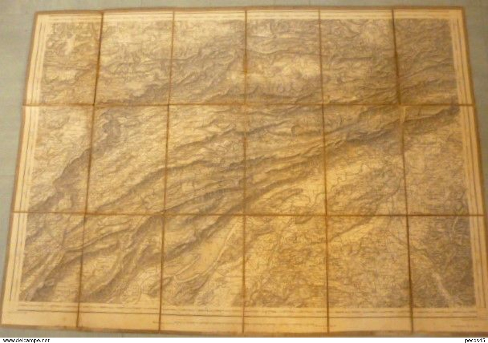 Carte Entoilée De SUISSE : Du Lac De BIELLE Et SOLOTHEURN Jusqu'à DELEMONT Et PORRENTRUY - 1/100 000ème - 1887. - Topographische Karten