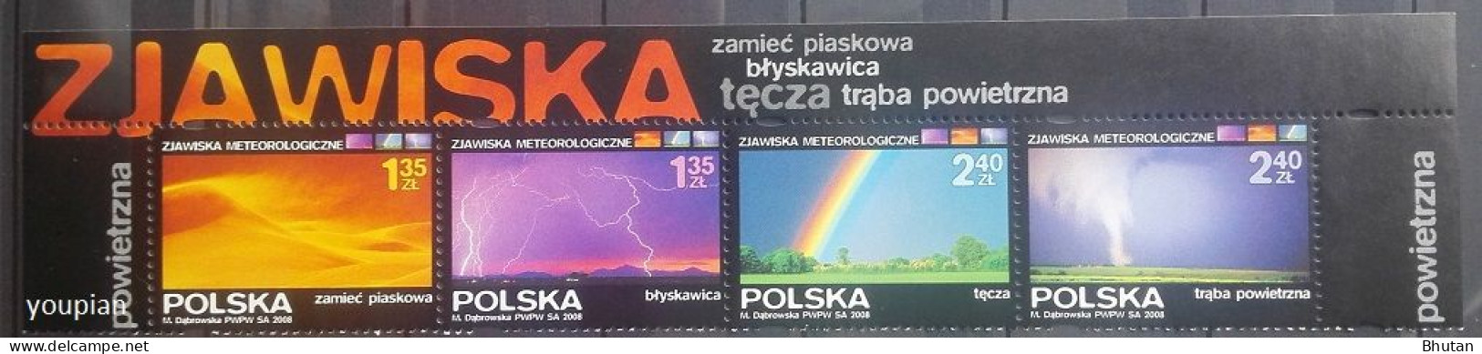 Poland 2008, Weather Phenomenon, MNH Stamps Strip - Unused Stamps