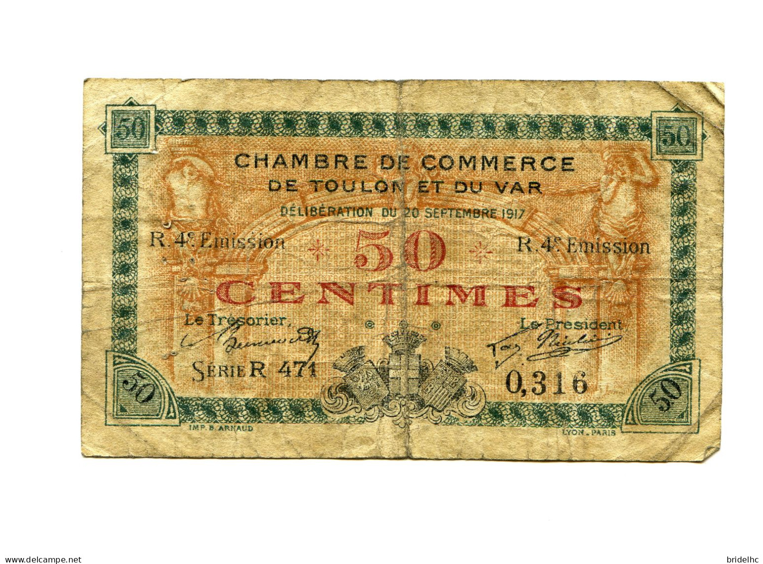 50 Centimes Chambre De Commerce De Toulon Et Du Var - Lot De 3 Bons - Chambre De Commerce