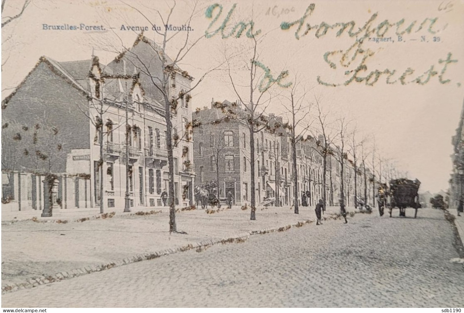 Bruxelles-Forest - Avenue Du Moulin (L. Lagaert, B. - N.39), Animée Et Circulée 1906 - Forest - Vorst