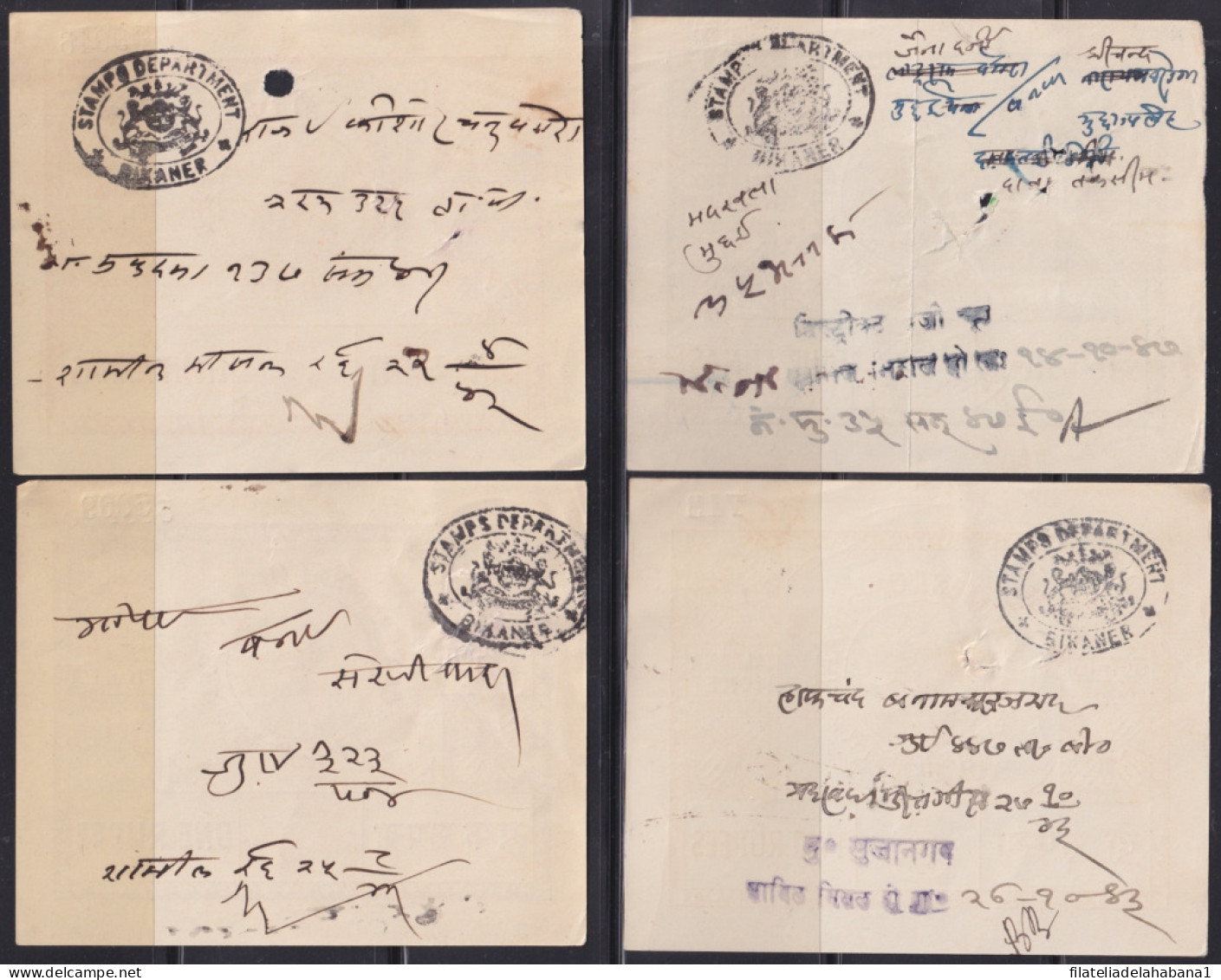 F-EX48587 INDIA REVENUE BIKANER FEUDATARY TICKET STAMPS LOT OF 9.  - Altri & Non Classificati