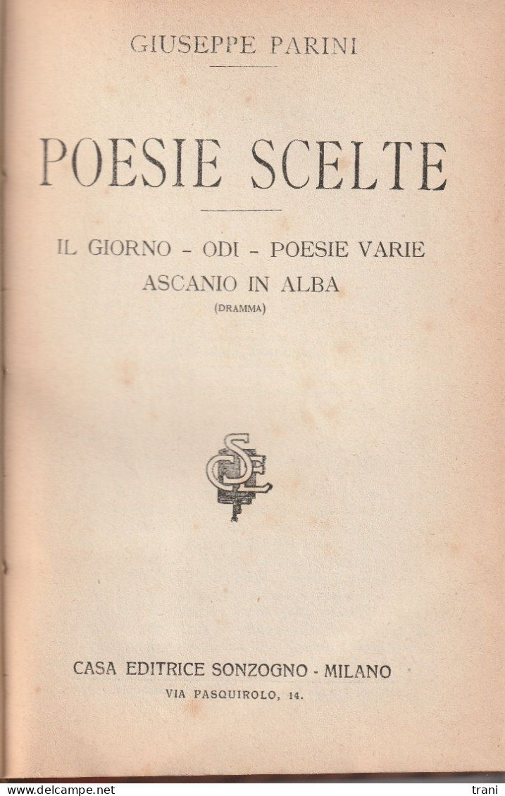 POESIE SCELTE - Giuseppe Parini - Poésie