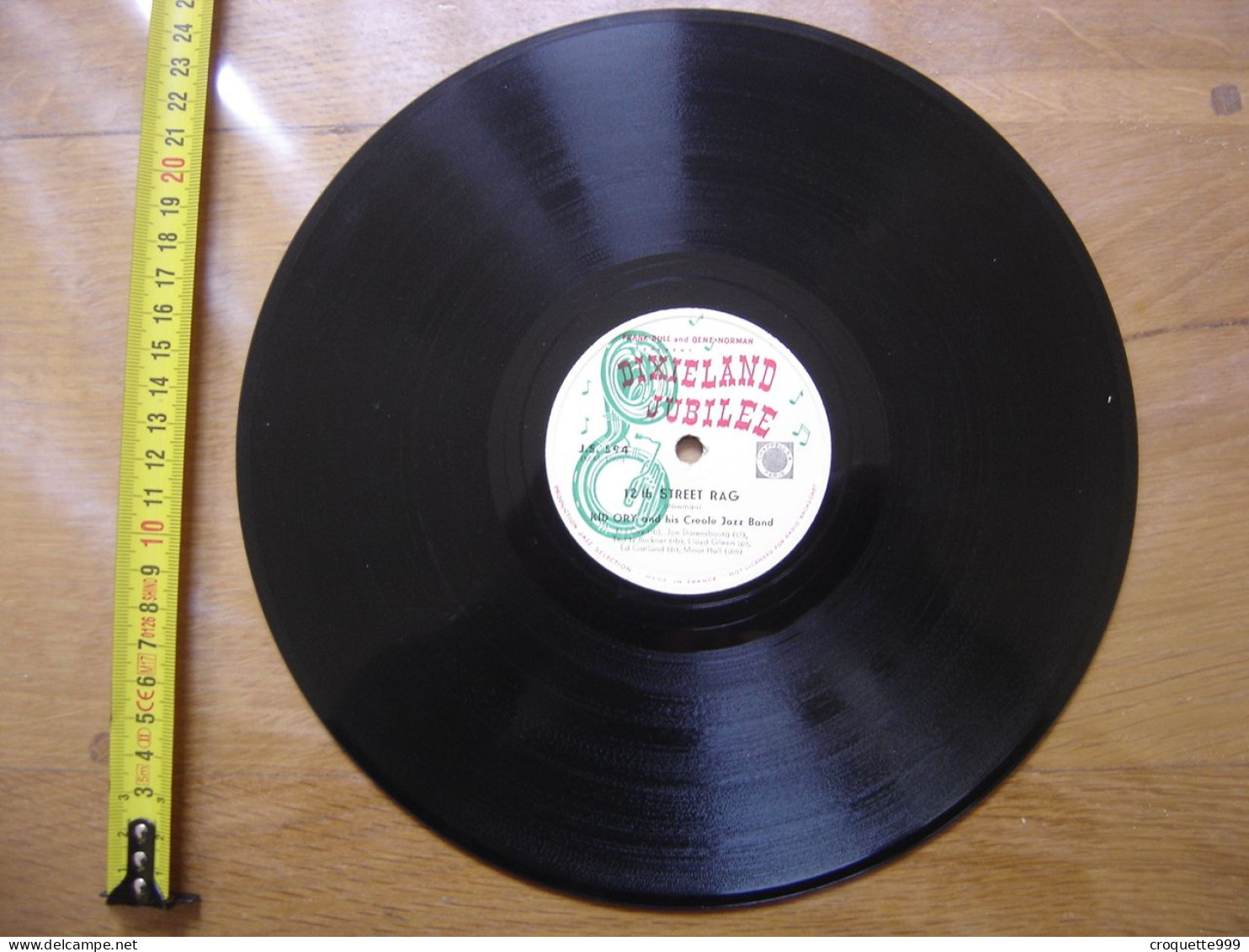 Disque 78 Tours 25 Cm KID ORY And His Creole Jazz Band Dixieland Jubilee J.S. 594 12th STREET RAG SAVOY - 78 Rpm - Gramophone Records