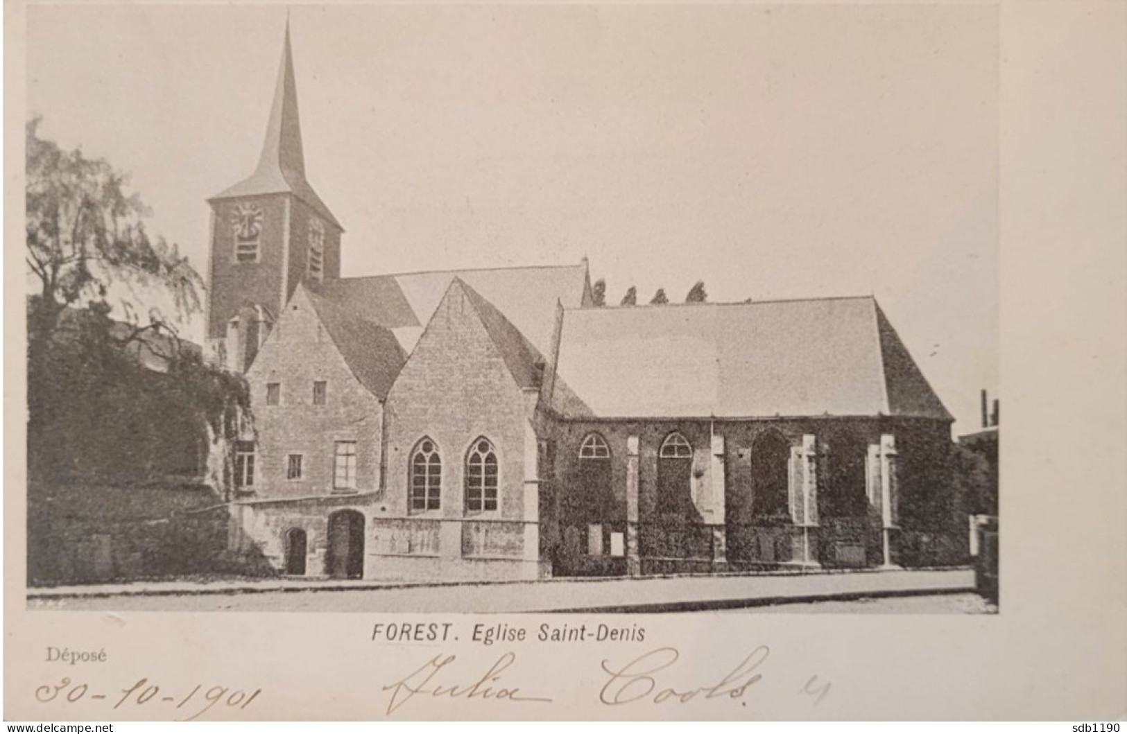Forest - Eglise Saint-Denis (EC Déposé), Circulée 1901 - Vorst - Forest