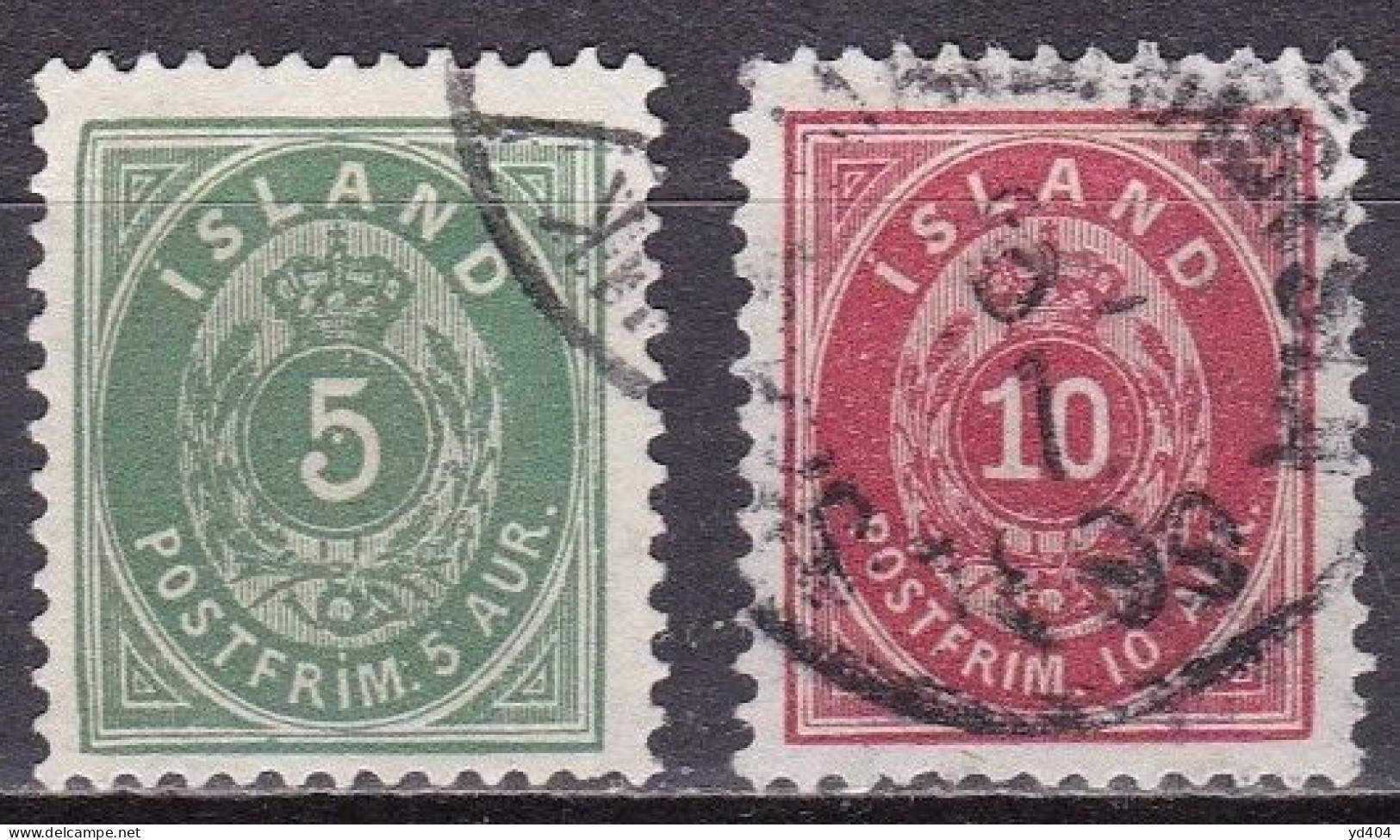 IS003E – ISLANDE – ICELAND – 1897 – NUMERAL VALUE IN AUR - PERF. 12,5 – SG # 28-30 USED 6,50 € - Usados