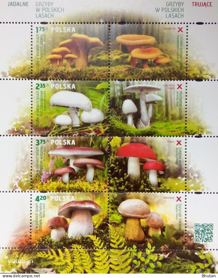 Poland 2014, Mushrooms, MNH S/S - Unused Stamps