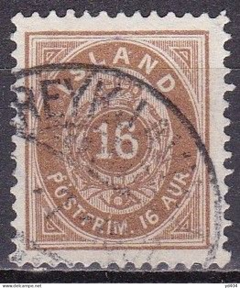 IS003F – ISLANDE – ICELAND – 1897 – NUMERAL VALUE IN AUR - PERF. 12,5 - SC # 27 USED 103 € - Gebraucht