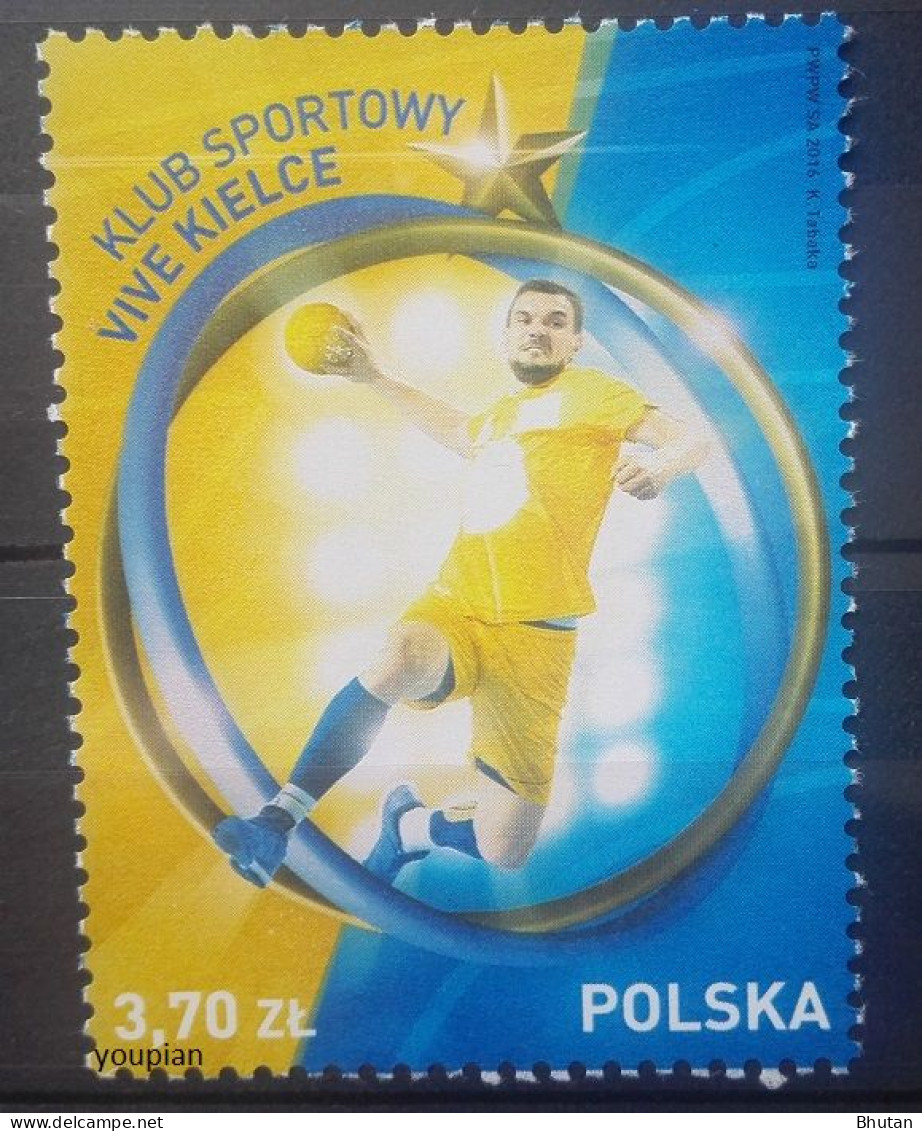 Poland 2016, Winner Of Handball Champion League, MNH Single Stamp - Nuevos