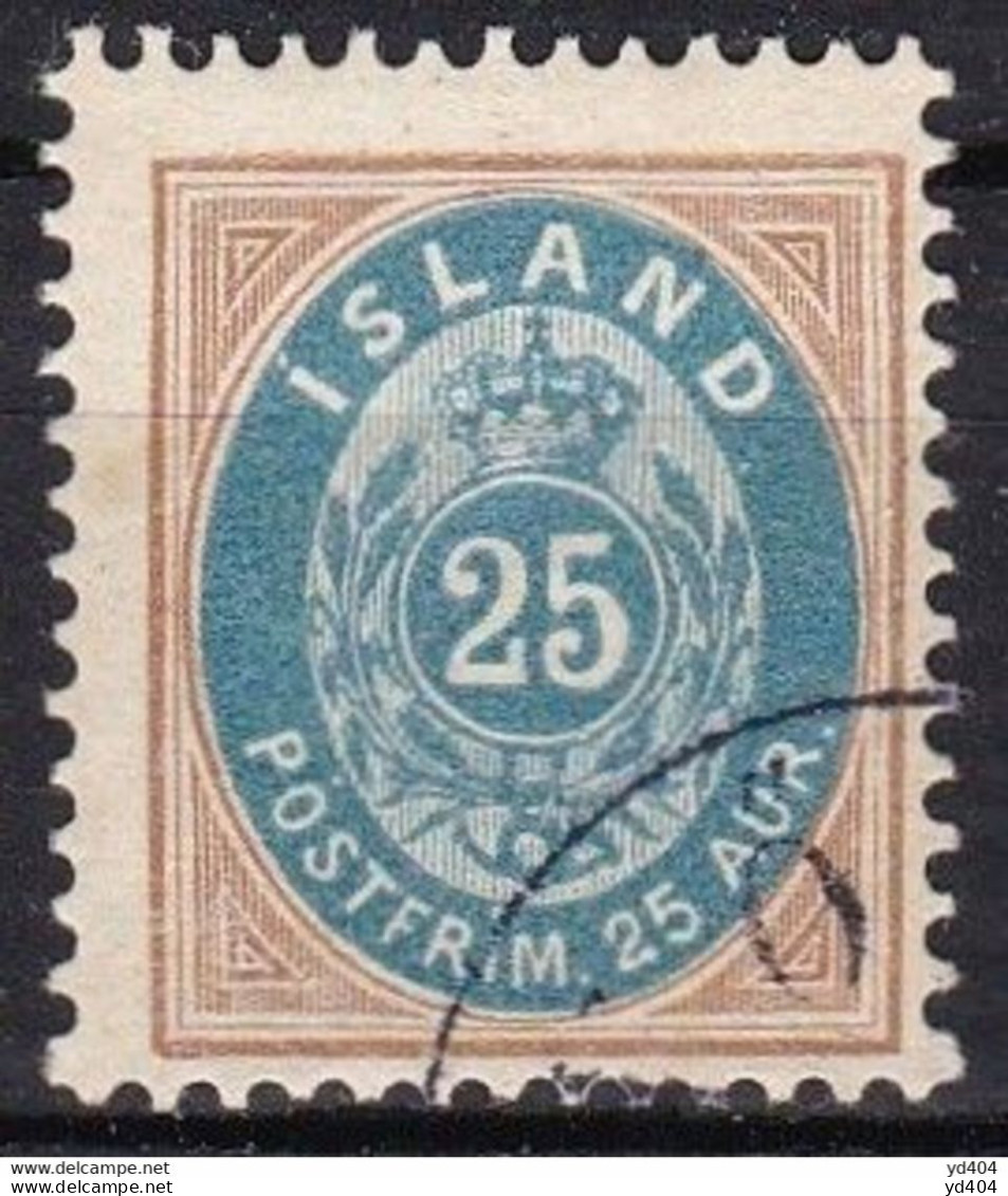 IS003H – ISLANDE – ICELAND – 1900 – NUMERAL VALUE IN AUR - PERF. 12 - SC # 29 USED 30 € - Gebraucht