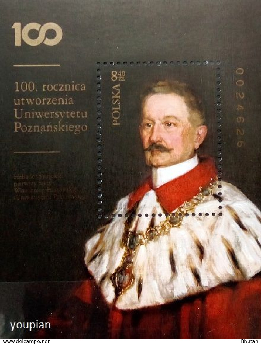 Poland 2019, 100th Anniversary Of The Establishment Of The Poznań University, MNH S/S - Nuovi