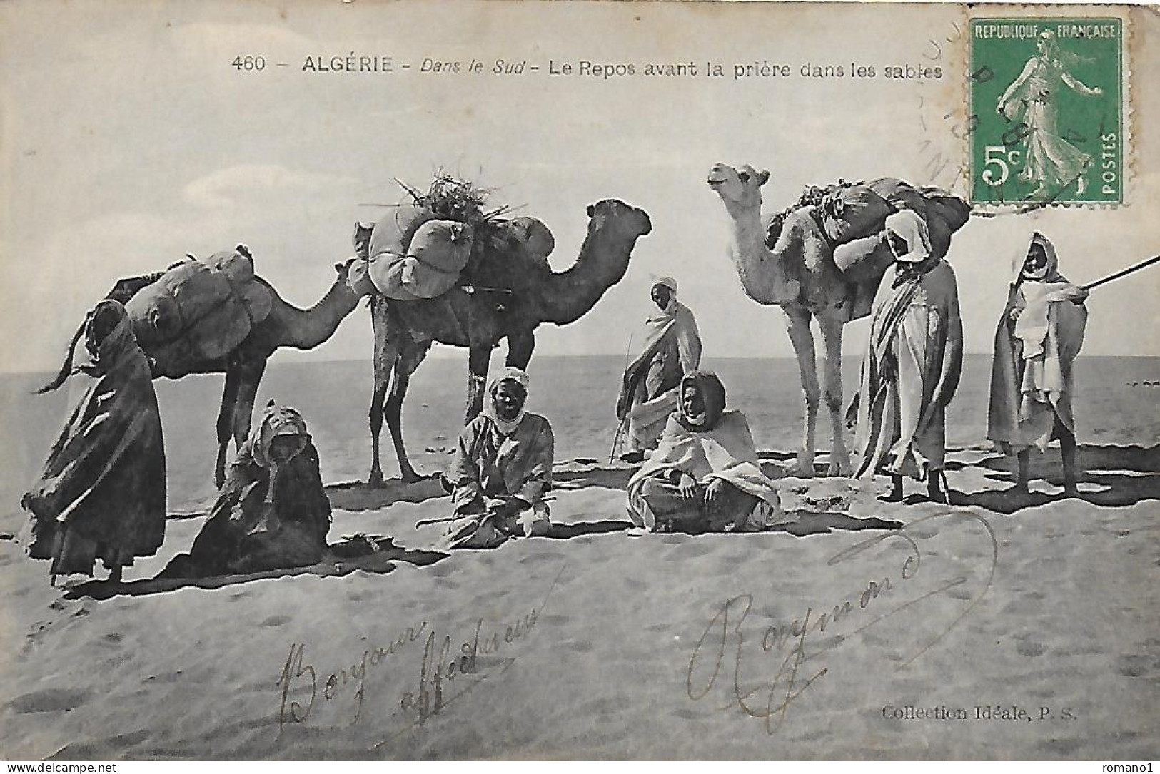 Algérie )   Dans Le Sud  - Le Repos Avant La Prière Dans Le Sables  (  Chameliers  ) - Professioni