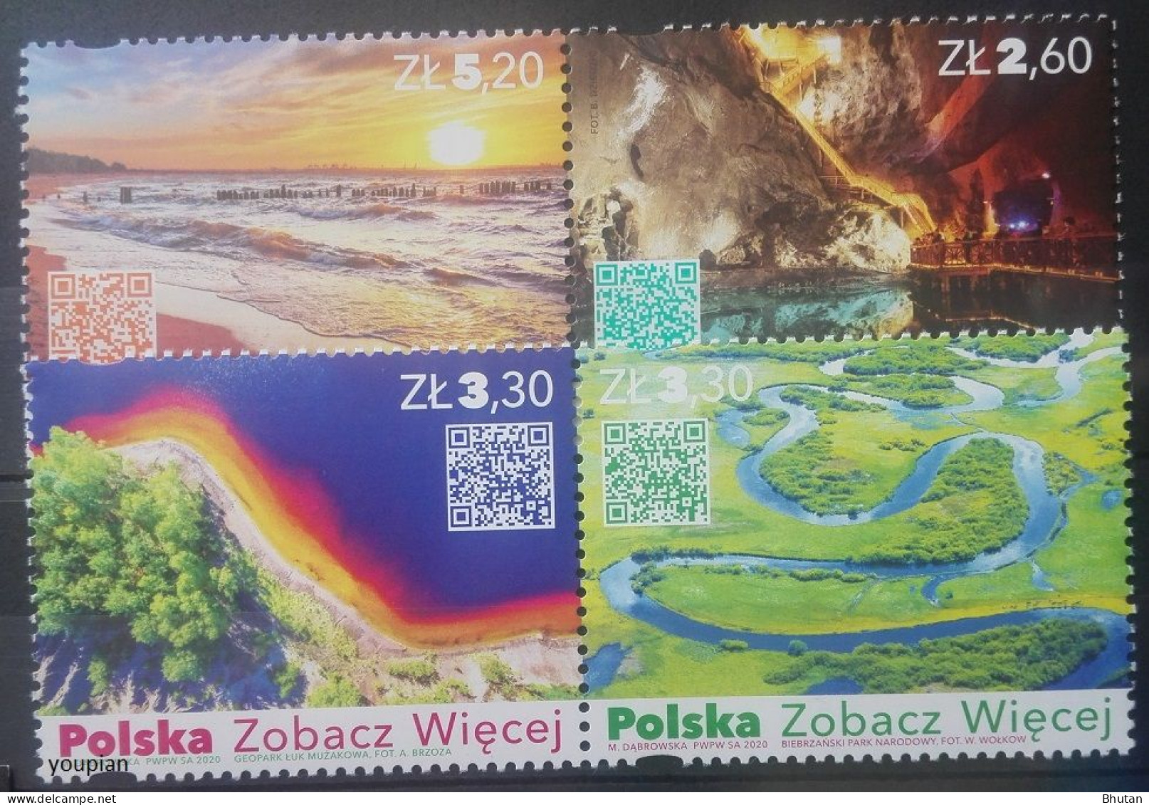 Poland 2019-2020, Tourism, Two MNH Unusual Stamp Strips - Unused Stamps