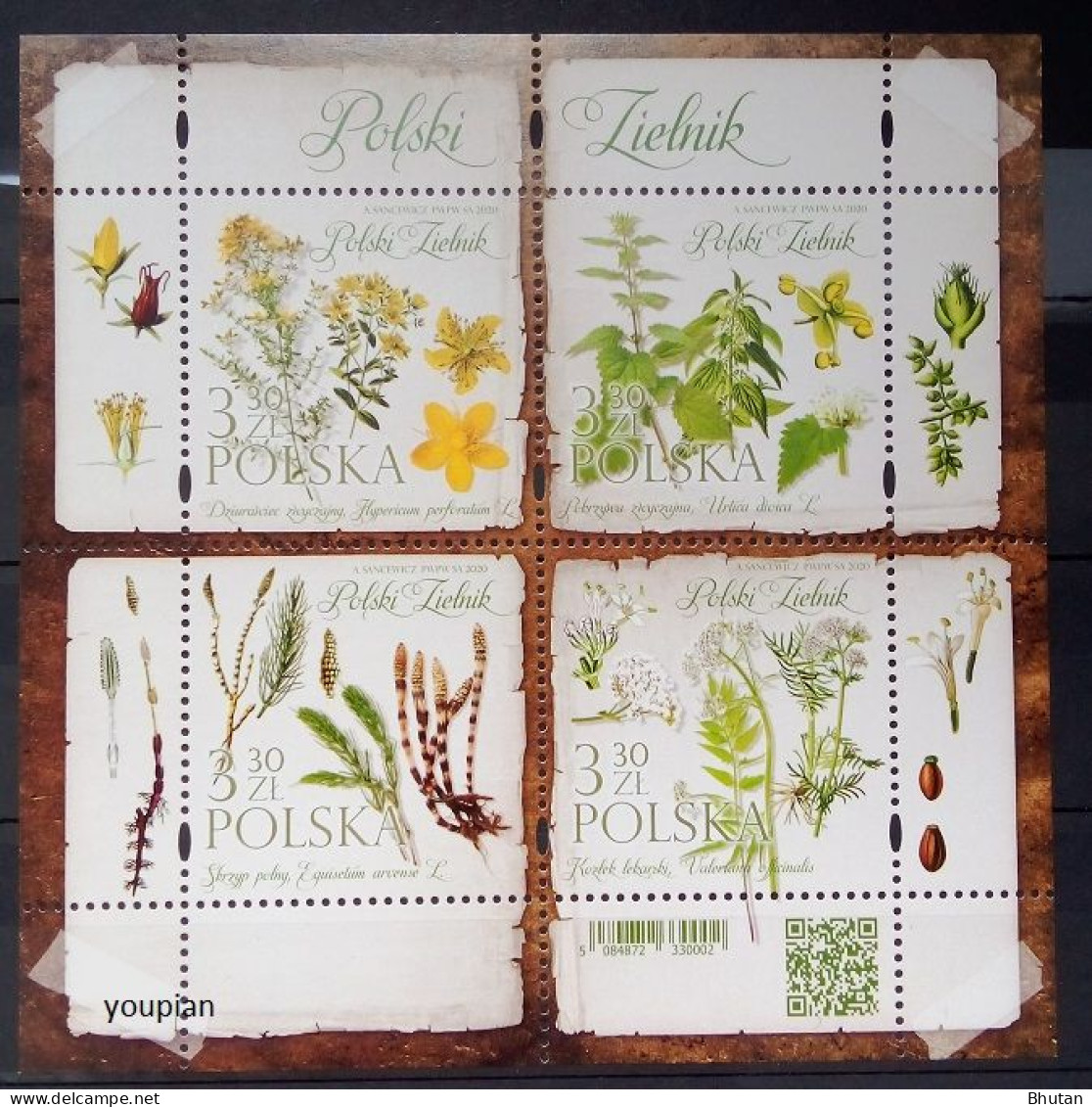 Poland 2020, Polish Herbarium, MNH S/S - Unused Stamps