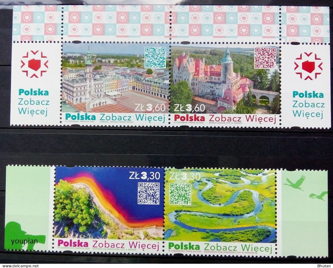 Poland 2020-2022, Poland See More, Two MNH Unusual Stamp Strips - Ungebraucht